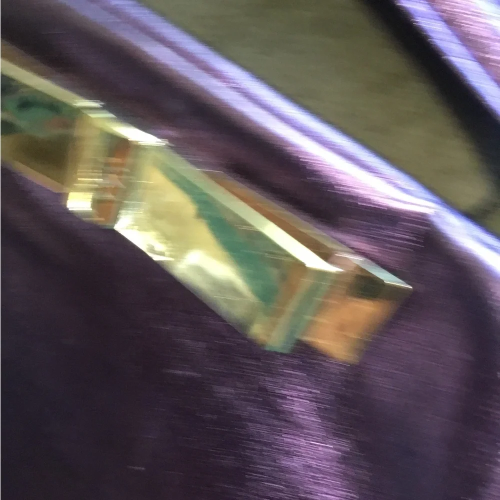 Victoria’s Secret  Metallic Purple Wristlet Clutch with Gold Bow Accent
